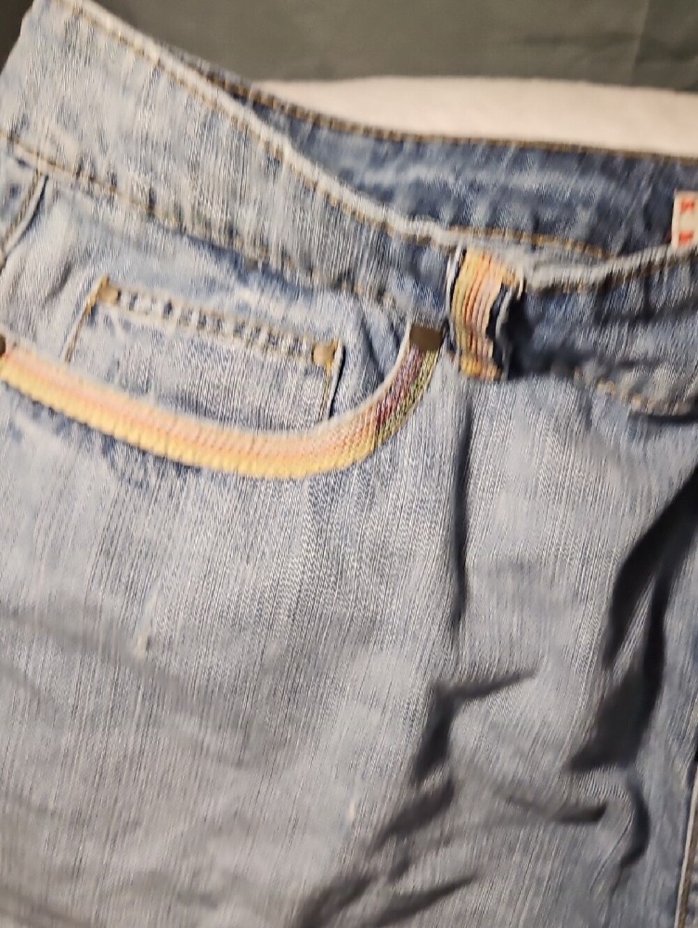 Old Navy Light Blue Denim Mini Skirt with Contrast Stitching - Picture 6 of 10